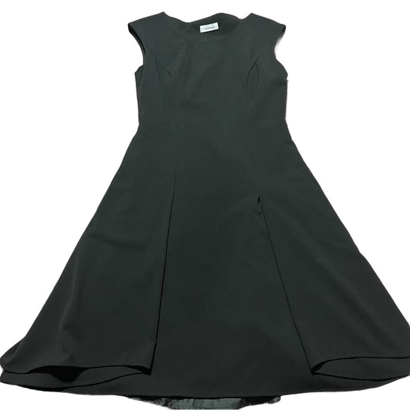 Calvin Klein Classic Little Black Mini Dress Size 6 Pleated Formal Party Holiday - Picture 1 of 6